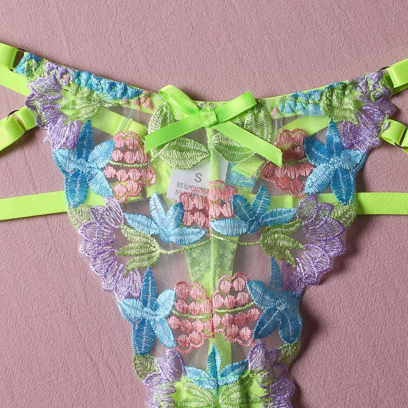 Bright Floral Embroidery 2 Piece Set